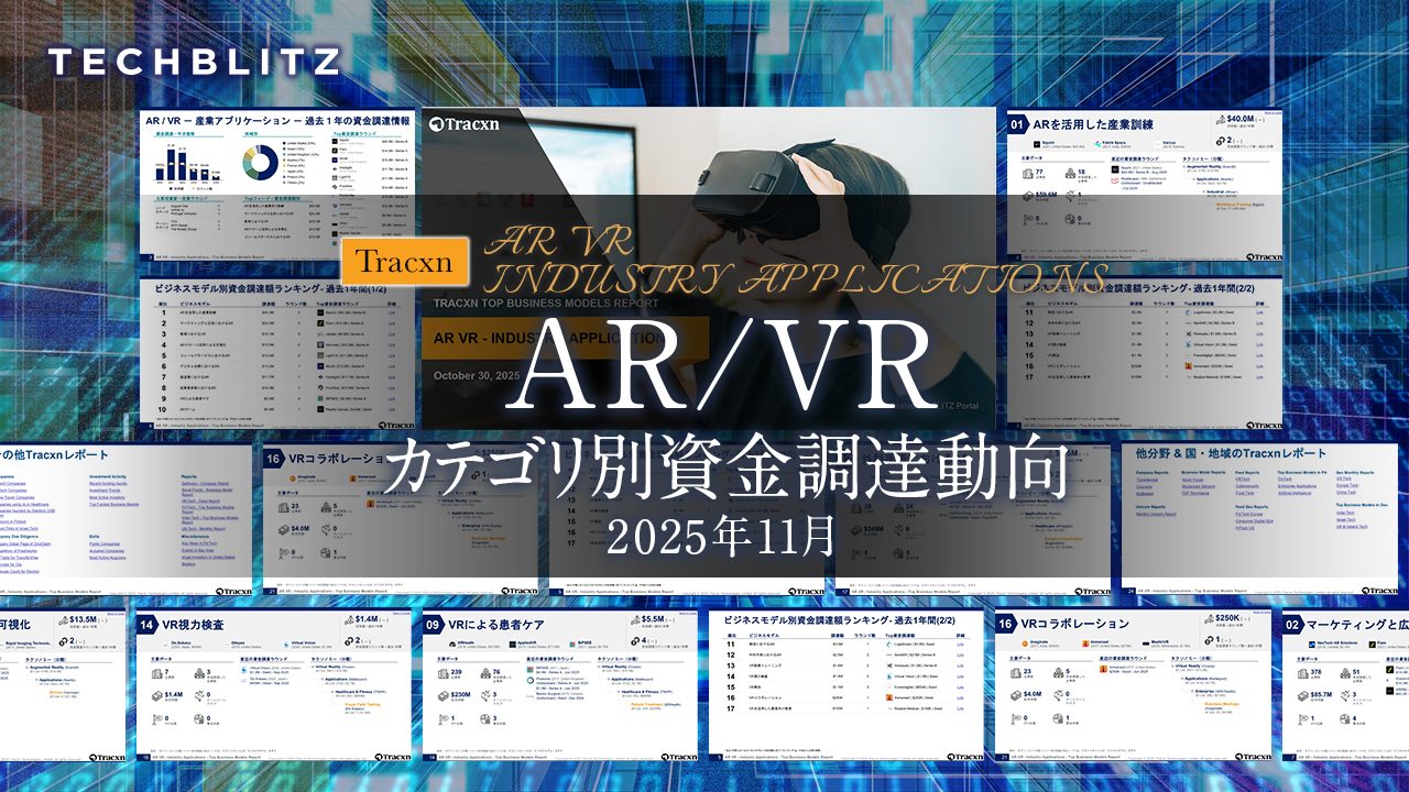 ARを活用した産業訓練、教育におけるVR…「AR / VR カテゴリ別資金調達動向」