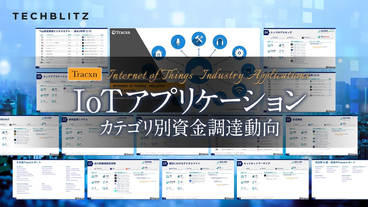 スマートウェアラブル医療機器、車両テレマティクス…「IoTアプリケーション カテゴリ別資金調達動向」