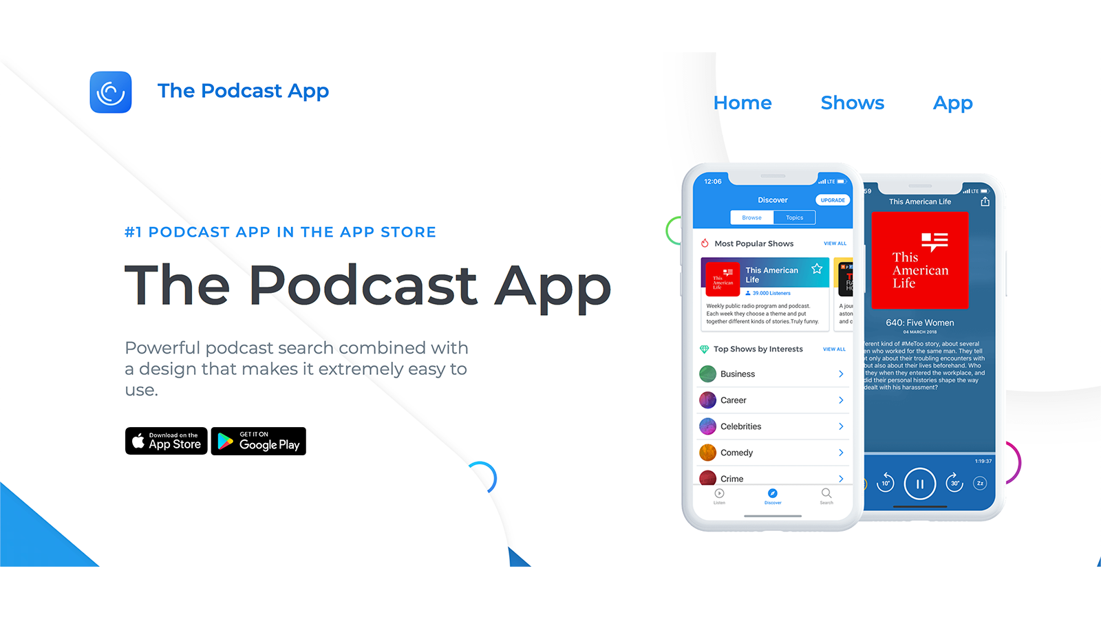 5000万エピソードを聴講できるThe Podcast App