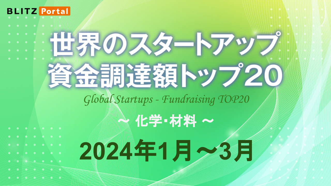 【日本のスタートアップもランクイン！】化学・材料のスタートアップ資金調達額トップ20